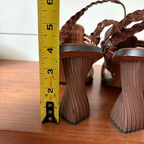 Sam Edelman Anthropologie Holland Brown Woven Ankle Strap Heels Sandals Boho 8.5 - Picture 11 of 12